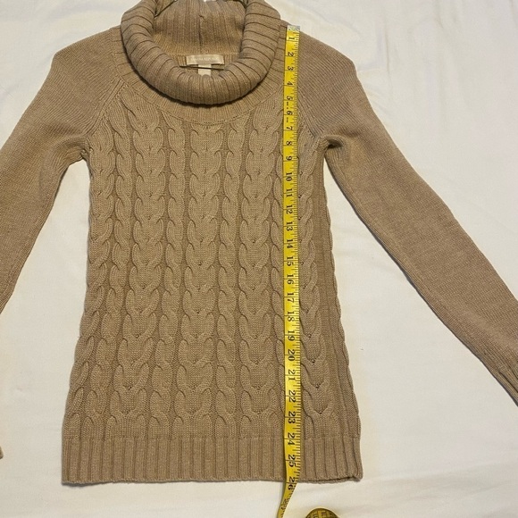 Banana Republic Sweater Wool Cashmere Cable Knit Camel Cowl Neck Soft Size XS - Picture 6 of 7